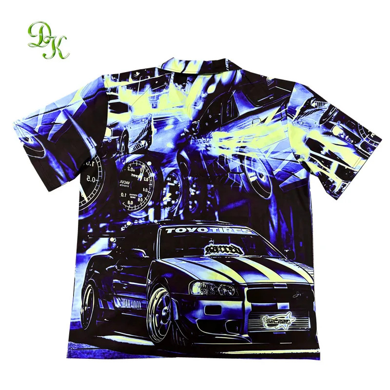 Custom design wholesale full sublimation print button down shirt