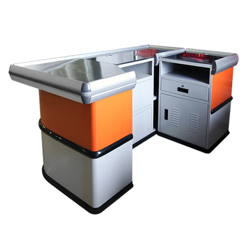 CC-13 Supermarket Checkout Counter Cashier Desk Checkout Counter Stainless Steel CN;GUA Orange 10 Working Days 1100*1100*850mm
