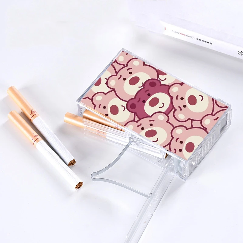 Tiktok популярная Прозрачная защитная коробка для сигарет Sanrio USB перезаряжаемая Зажигалка Пластиковый Акриловый портсигар