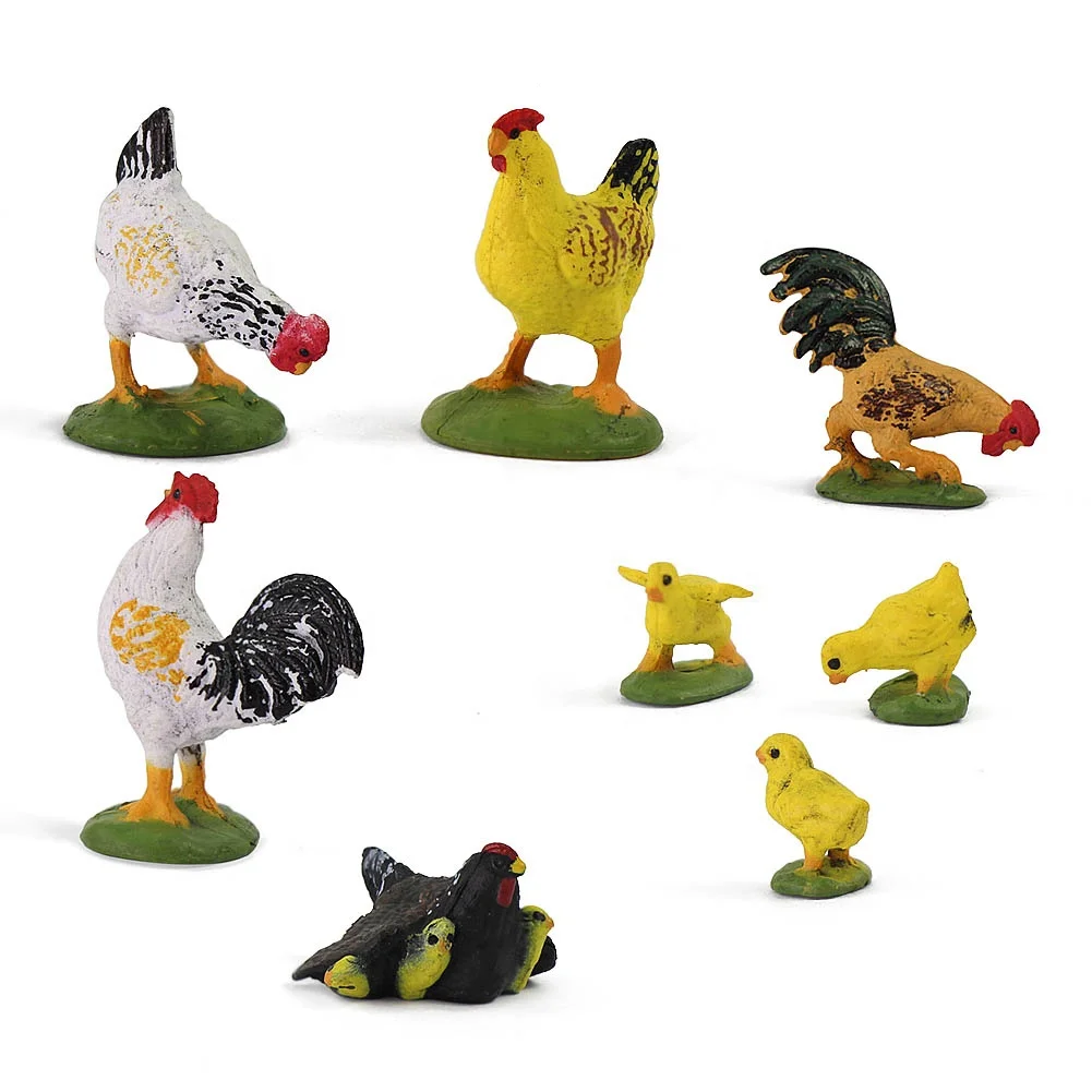 AN4306 Model Train 1:43 Scale PVC O Scale Farm Animals Painted Chick Grouse Hen