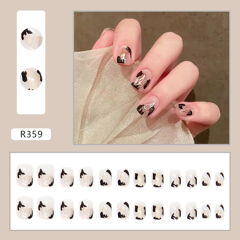 2022 New 24pcs Short Fake Nails With Glue Shiny Decoration Nails Removable Multi Pure Color Reusable ABS Coffin Press On Nails