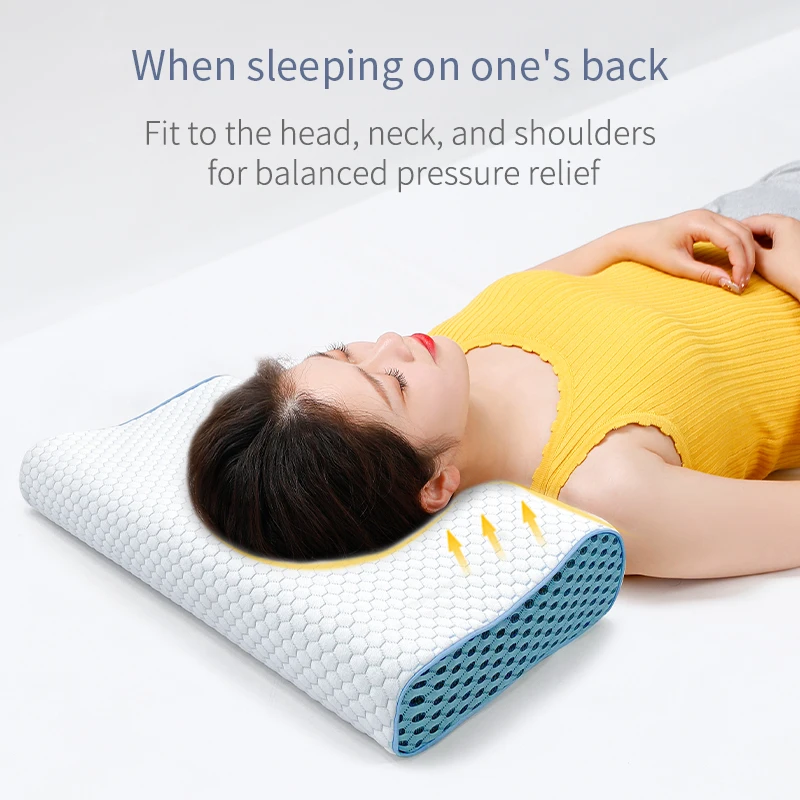 Removable cover super elastic neck care massage orthopedic latex memory foam pillow