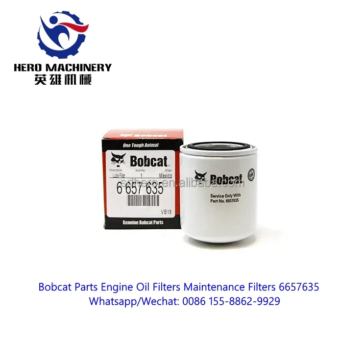 Original Bobcat Parts 6657635 Engine Oil Filters for Skid Steer Loaders 463 553 S100 S70 Excavator 425 428 E25 E26