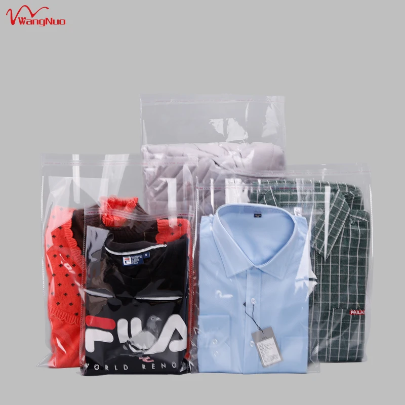 Clear Self Adhesive Strip Suffocation Warning Polybag Wholesale Opp Plastic T-shirt Bag Offset Printing Shoes & Clothing Wangnuo