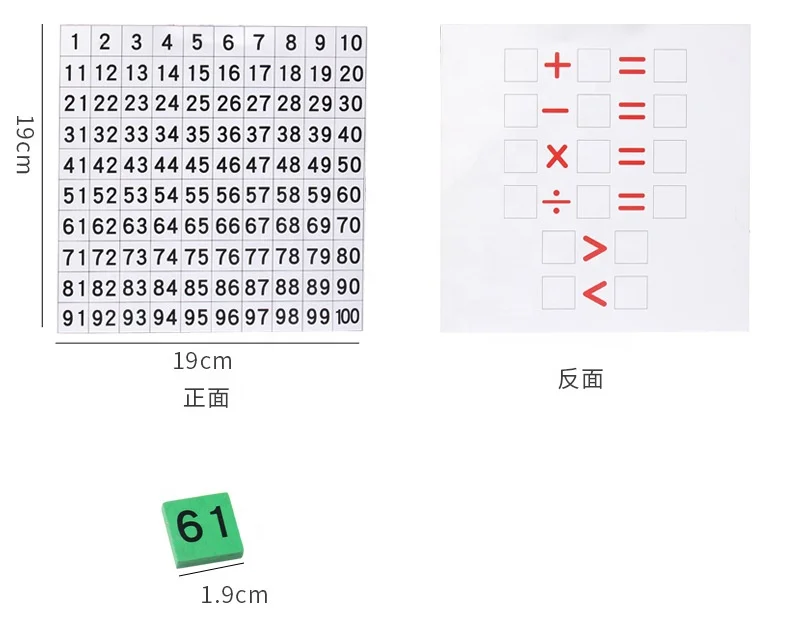 C02313 Wooden Montessori Math Counting Hundred Board Toys, 1-100 Consecutive Numbers Learning & Educational Game Toy for Kids