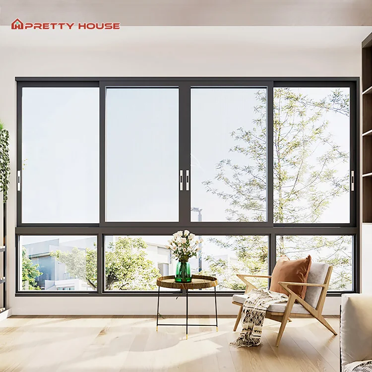 Residential Balcony Waterproof Big Glass Aluminum Sliding Window