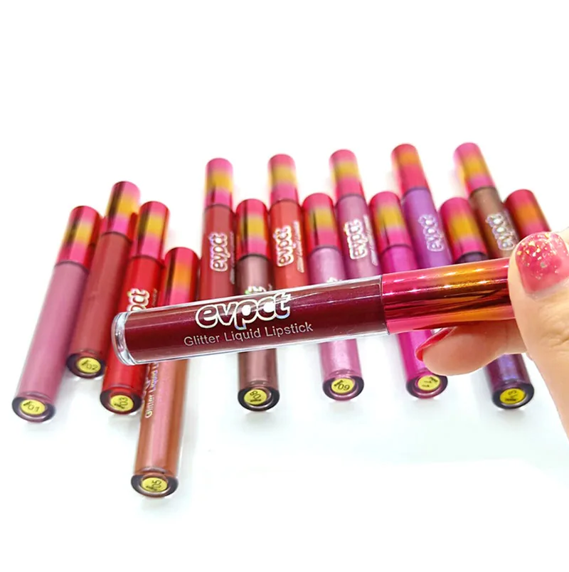 Wholesale 15 Colors 24 Hours Long Lasting Matte Metallic Lipgloss Makeup Vegan Glitter Liquid Lipstick