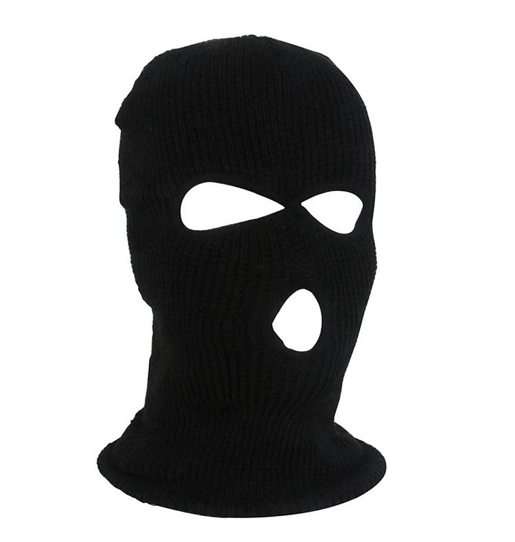 Wholesale Winter Knitted Colored 100% Acrylic Three 3 Holes Ski Mask