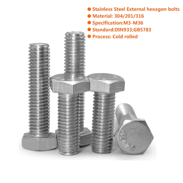 Wholesale Price Different Types Full Thread Stainless Steel M6 M8 M10 Hexagon Head Bolt and Nut