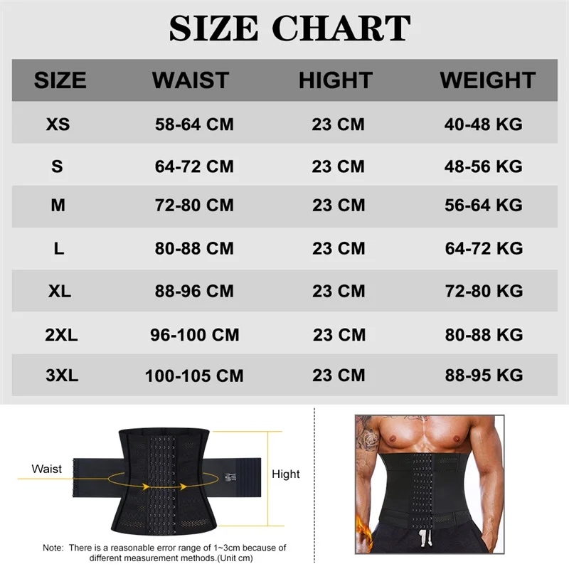 Hot Sale Full Body Slim Men Girdle Tummy Control Waist Belt Band Shaper Waist Trainer Body Shapewear for Men