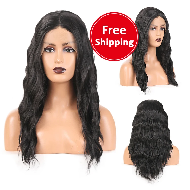 
13*4 black mid-point short roll frontal fuax human hair synthetic hd transparent swiss lace front wig for black women 