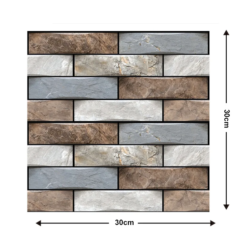 Newly pvc foam brick stickers art wall paper 3d brick wallpaper home decoration 30*30cm three-dimensional concave living room