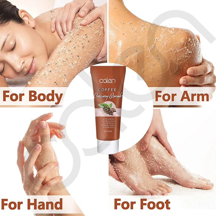 Private Label Tube Package Moisturizing Exfoliating Remove Dead Skin Organic Coffee Scrub 100% Arabica Coffee Scrub
