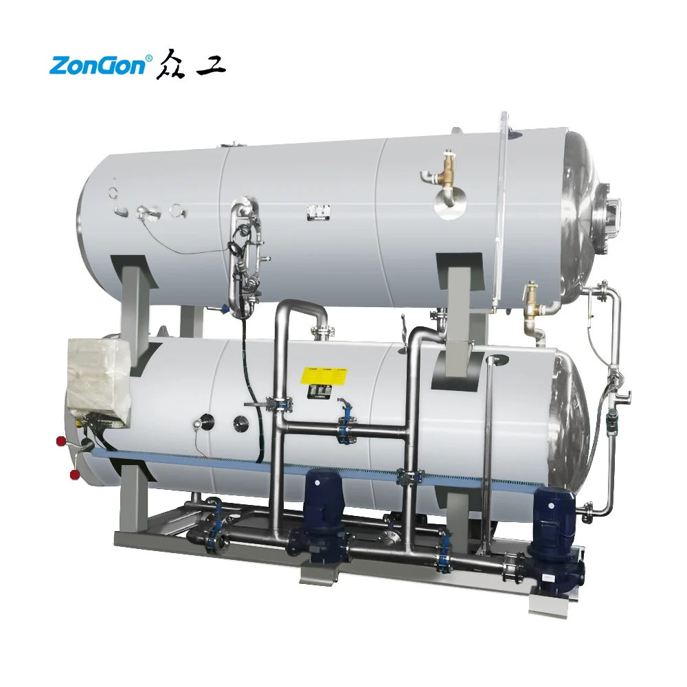 Weifang zongon завод 20 лет золотой поставщик для двойного слоя погружения воды PP кокосовый ретортный стерилизатор