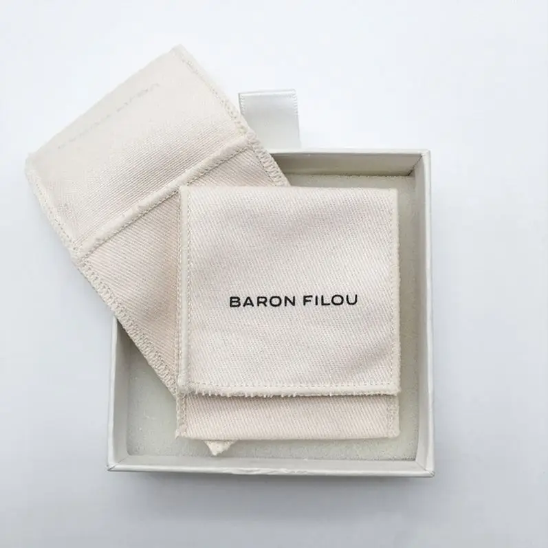 Accept Customized Logo Printing Large Black Twill Cotton Wallet Flap Bags For Dust