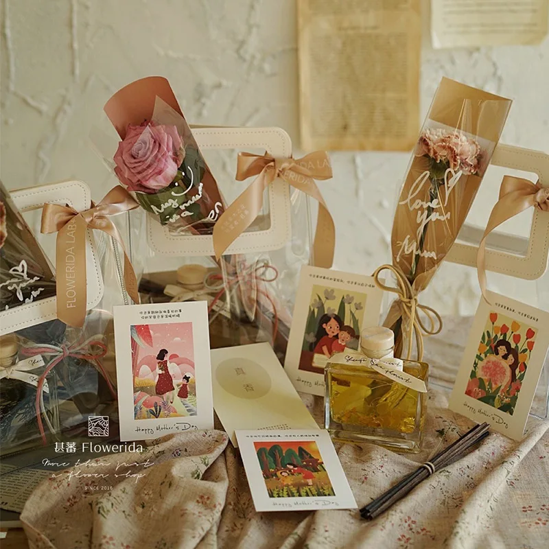 Wholesale Custom Clear PVC Plastic Shopping Bag With Logo Transparent Handle Bags Packing For Gifts