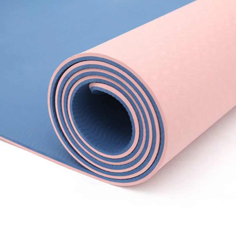  Home Exercise Gym anti-slip 6mm double layer tpe yoga mat custom logo eco friendly non slipTpe Yoga
