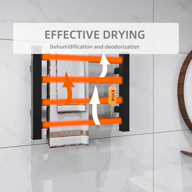 EVIA EV-130 Bathroom Ladder Heated Towel Rail Wall Mounted Towel Warmer Rack