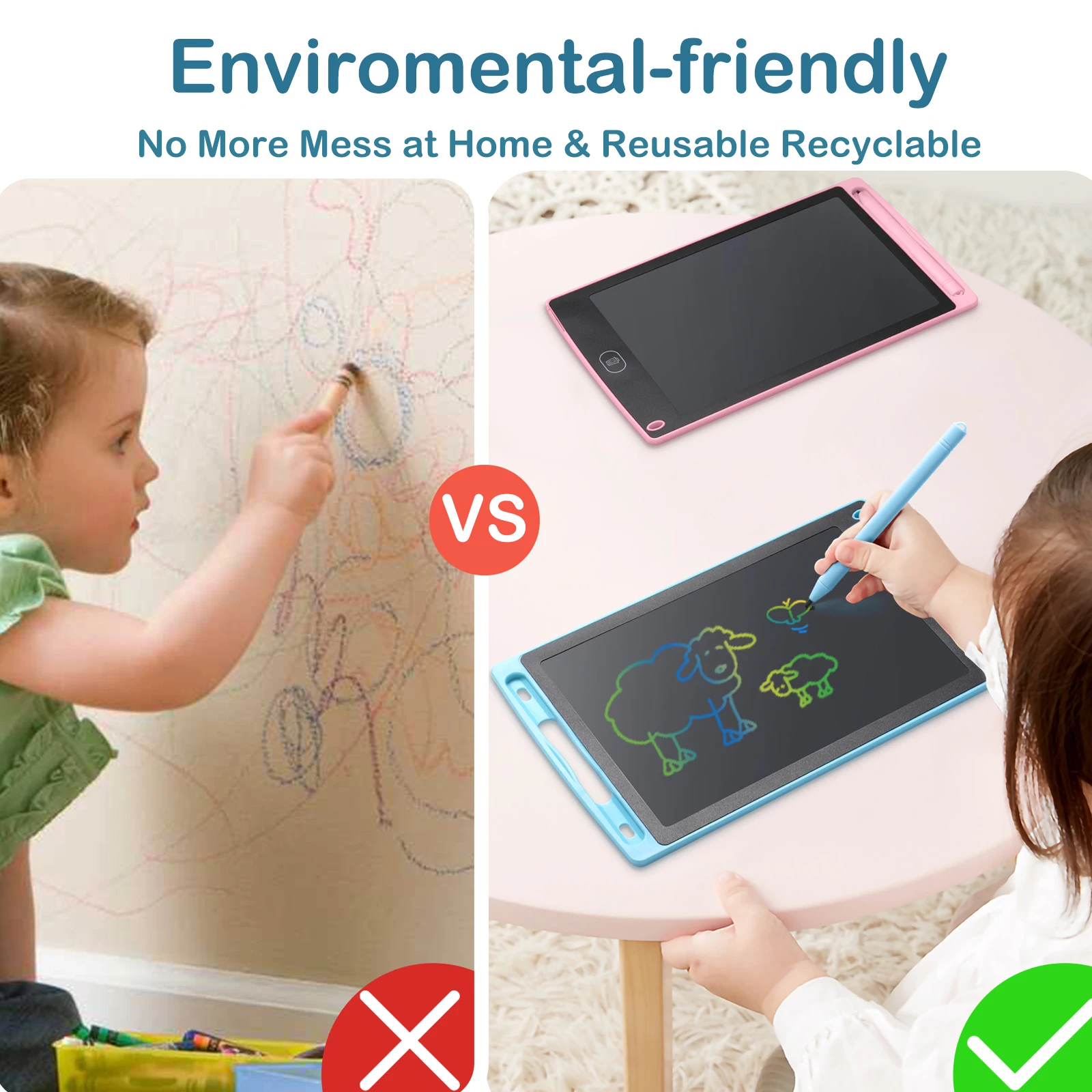 Kids Portable 8.5 inch Color Screen LCD Writing Tablet Drawing Board Digital Electronic Handwriting Memo Pad
