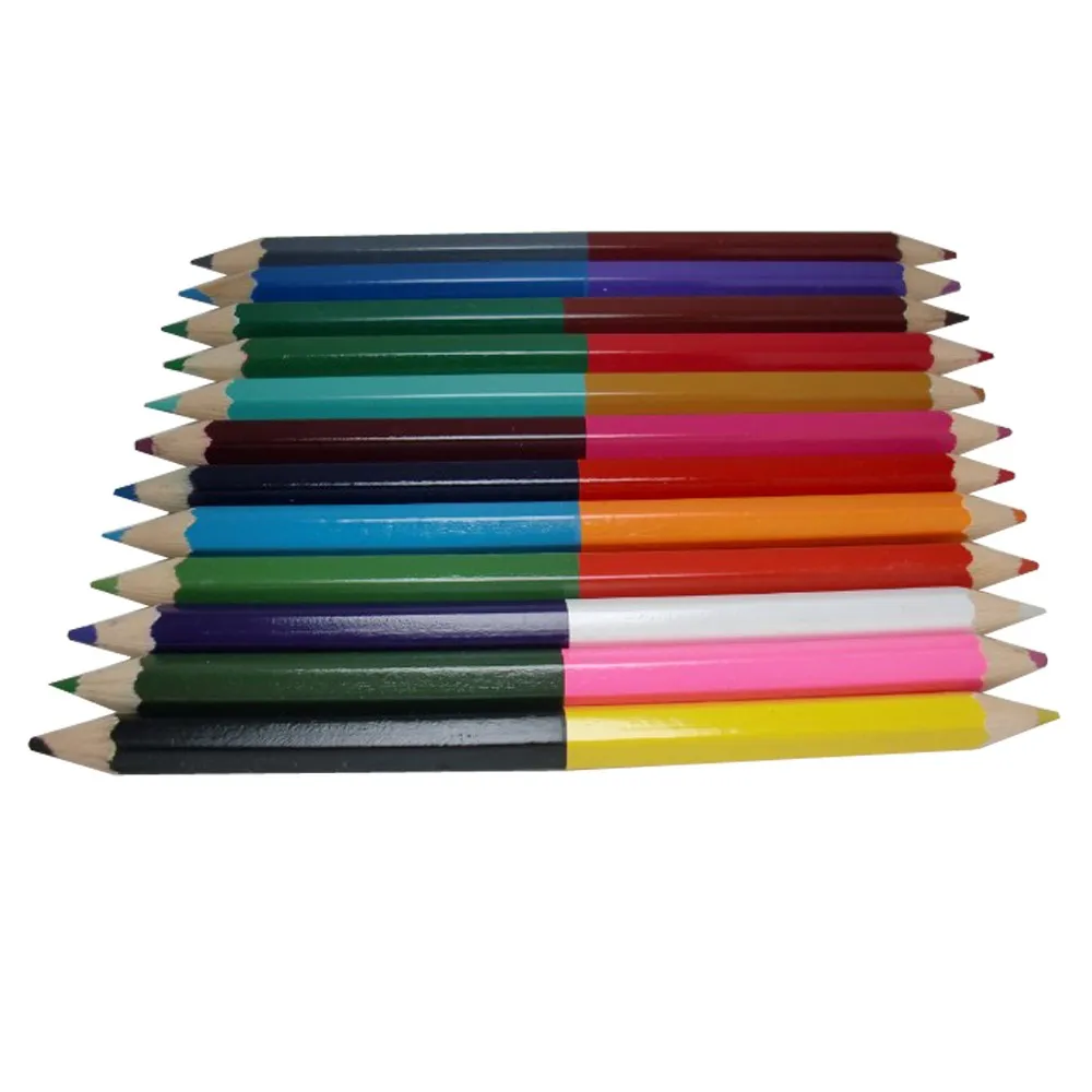 Longorgeous  Professional Colors Lapices 2 In 1 Mixed Custom Printed Kids Drawing Painting Art Colored Pencil Set