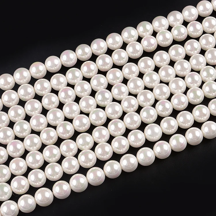 Loose Round Pearl Beads for Rosary Making, Glass Pearls Loose Beads