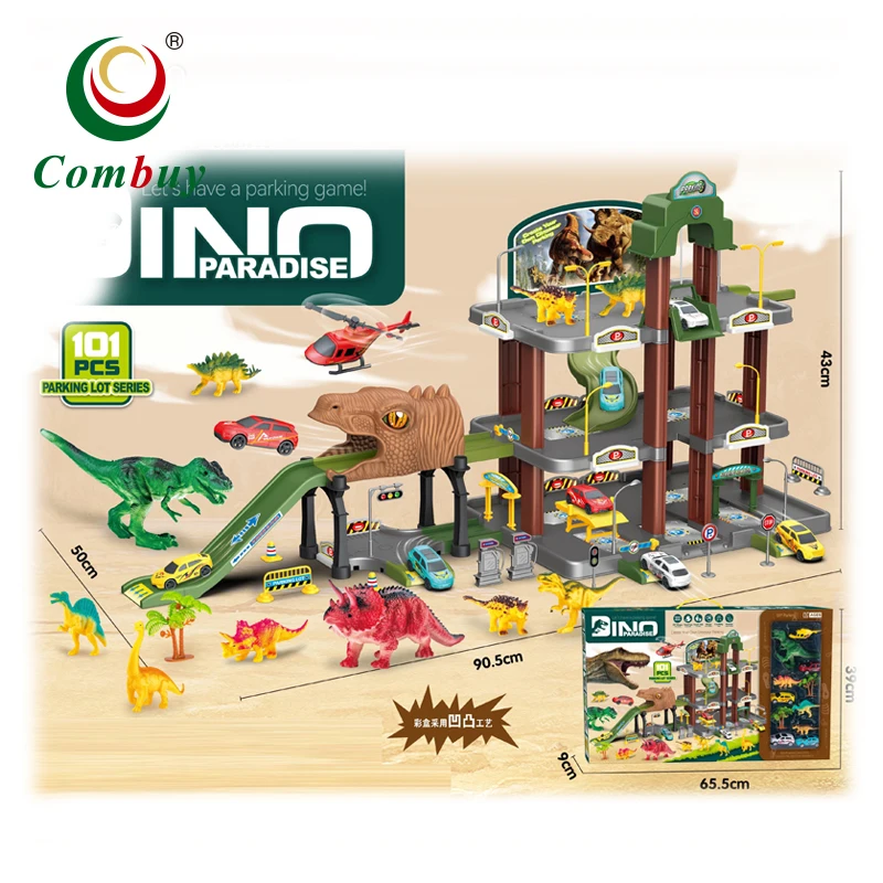 Parking lot set DIY slot car create dinosaur track toy sets