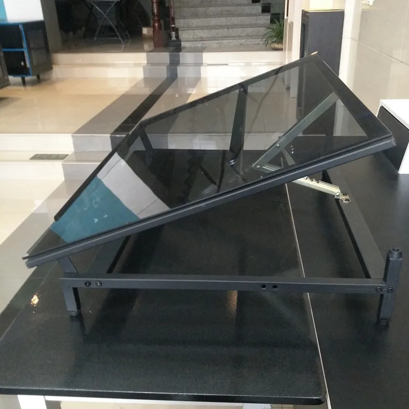 Glass Top Drafting Table with Storage Adjustable Multifunctional Drafting Drawing Table Desk