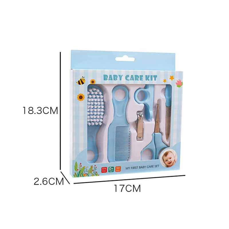 6 pieces Baby Care Kit Baby Health Nail Hair Comb Set Multi functional Baby Nail Trimmer Scissors Set