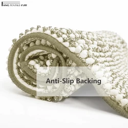 Solid Yellow Chenille Soft Comfortable Carpets Anti Slip Toilet Shower Mats for Bathroom