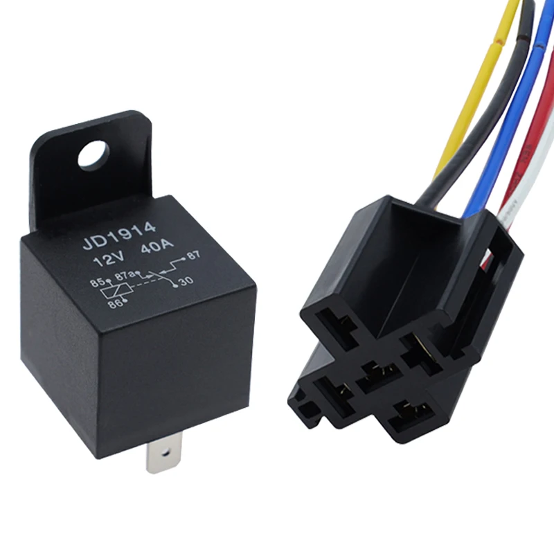 Простое в установке 12VDC 24VDC 40A JD1914 5-контактное гнездо и реле
