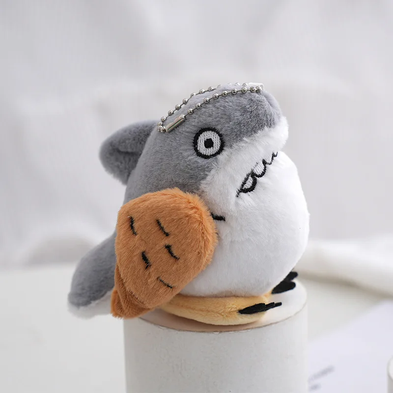 Internet Celebrity Shark Pendant Keychain PP Cotton Filling Shark Plush Doll Bag Pendant Key Ring For Girl Backpack Accessories