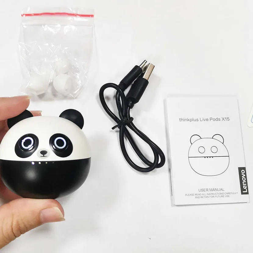 Lenovo Thinkplus Live Pods X15 Tws Bt5.0 Earbuds Panda Wireless Headphones Earphone