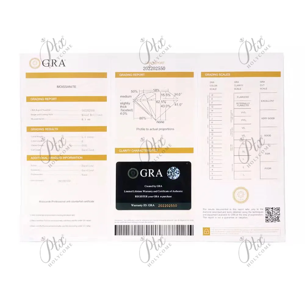 Holycome  Radiant Cut Loose Gemstones Crushed Ice Cut Moissanite  Natural Color GRA Wholesale free fire diamonds loose gemstones