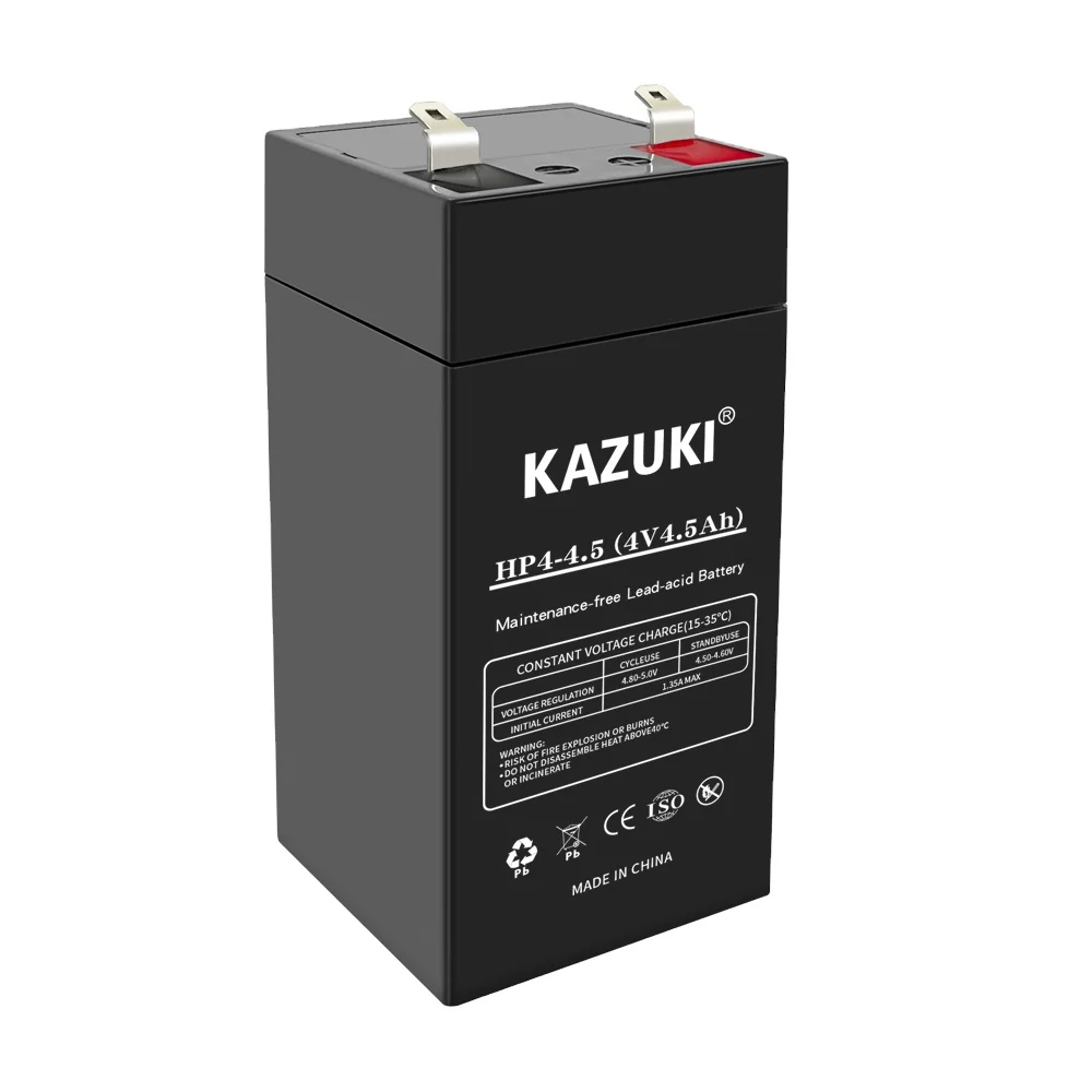 KAZUKI  4V4/4.5/5AH lead acid battery 4V5AH China battery supplier UPS Sealed Ecetronic Scale AGM Batteries