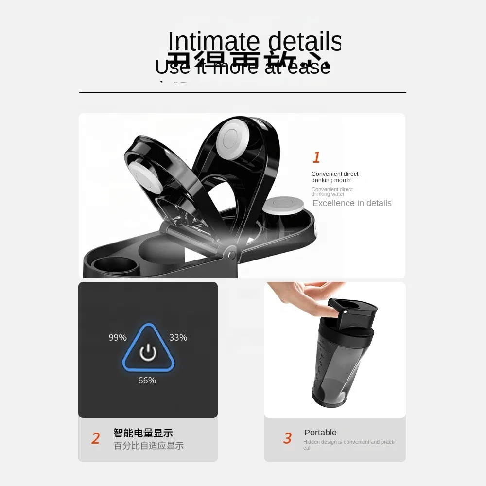 700ml 6000mah Full Automatic Electric Juicer Usb Charging Creative Multi-functional Portable 6 Leaves Juicer Fruit Easy Squeezer