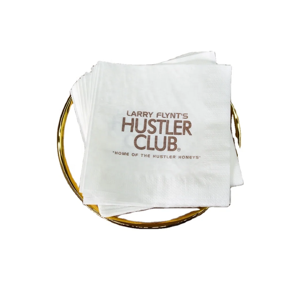 Custom Logo Disposable Virgin Pulp 2 Ply 1/4 Fold Bar Napkin Paper Napkin Tissue Printed