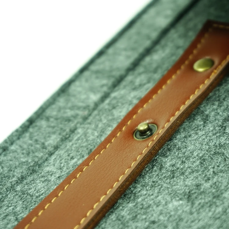 12 13 14 15 17 Inch Notebook Computer Case Bag Pouch Felt Laptop Sleeve Bag with leather Handle