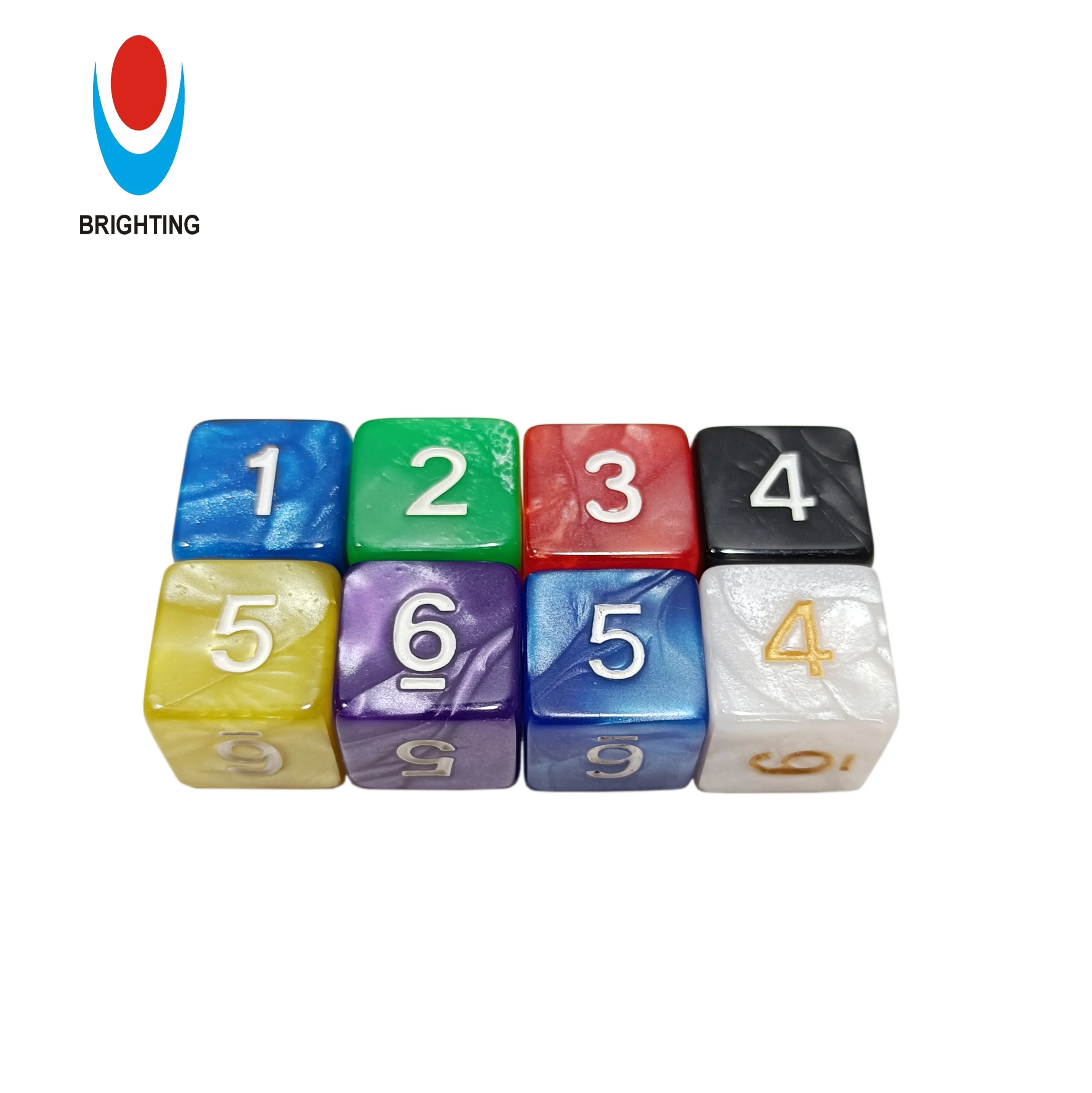 16mm D6 Polyhedral Square Corner Dice Engrave Number 1to 6 Paint Acrylic Plastic Education Family Toy Playing Custom  Board Game