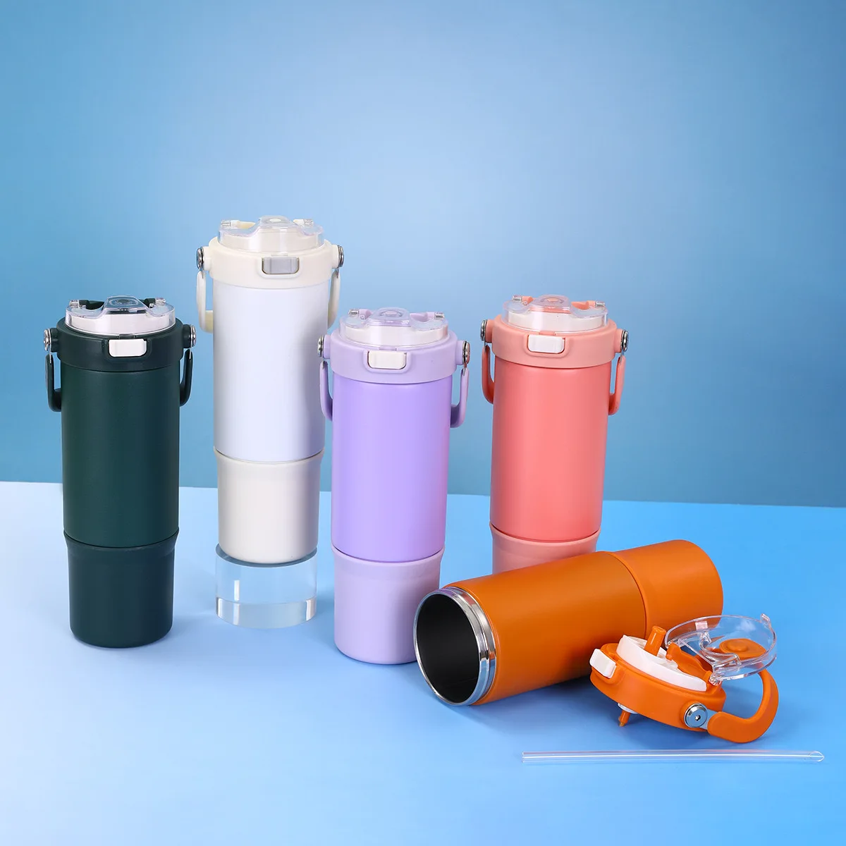 2024 new custom 30oz portable double wall thermos car coffee mug stainless steel vacuum insulated tumbler with straw and handle