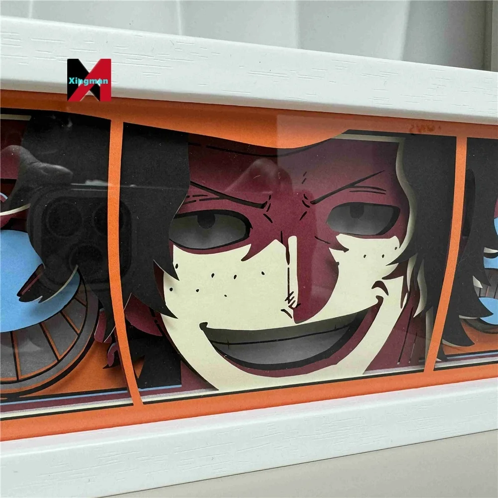 one pieceddd Animation Series Atmosphere Night Carving Remote Control Shadow Neon Paper Cut LED Art 3D Painting Anime Light Box