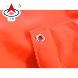 Orange 300GSM 20X20FT 30X30FT 40X40FT PVC FR Tarpaulin Factory