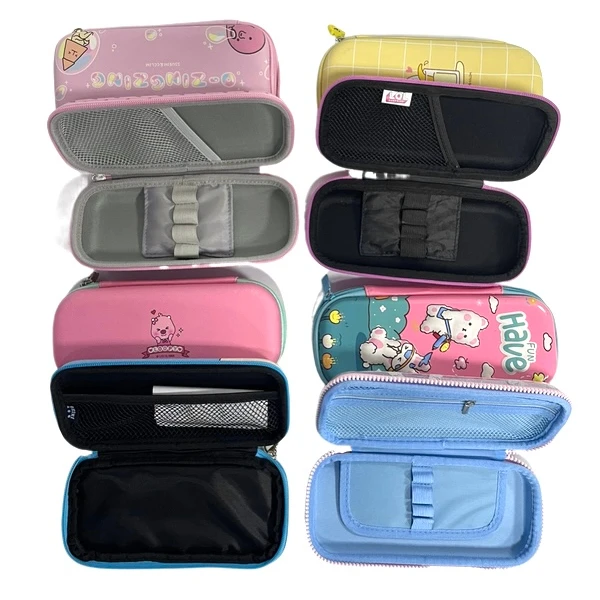 Factory Custom Fashionable Cute Cartoon 3d Stationery Storage Box Large Capacity Three-dimensional Square Waterproof Student Pen