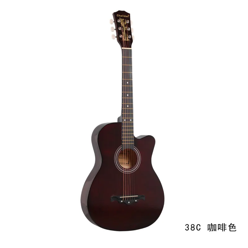 Hot Sale 38 inch Acoustic Guitar Popular Colored Handmade Basswood Acoustic Guitar for student kids