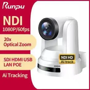 USD1098 Free Ship Kit HD590-20N=2 pcs NDI poe SDI 20X HD1080P PTZ Conference Camera lan AI track+a ip controller+poe switch