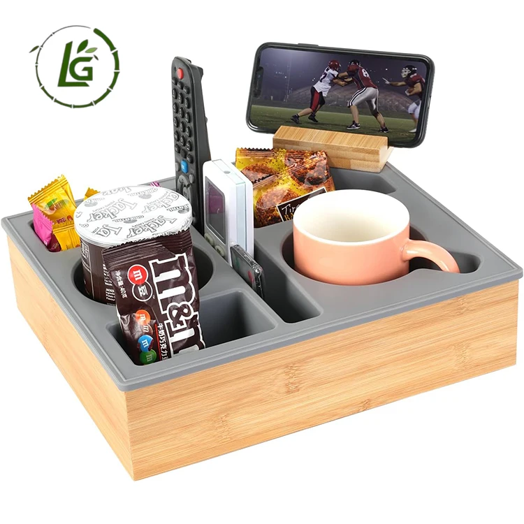 LEGEND couch arm table sofa armrest console coaster snack caddy tray cupholder organizer bamboo couch cup holder for countertop