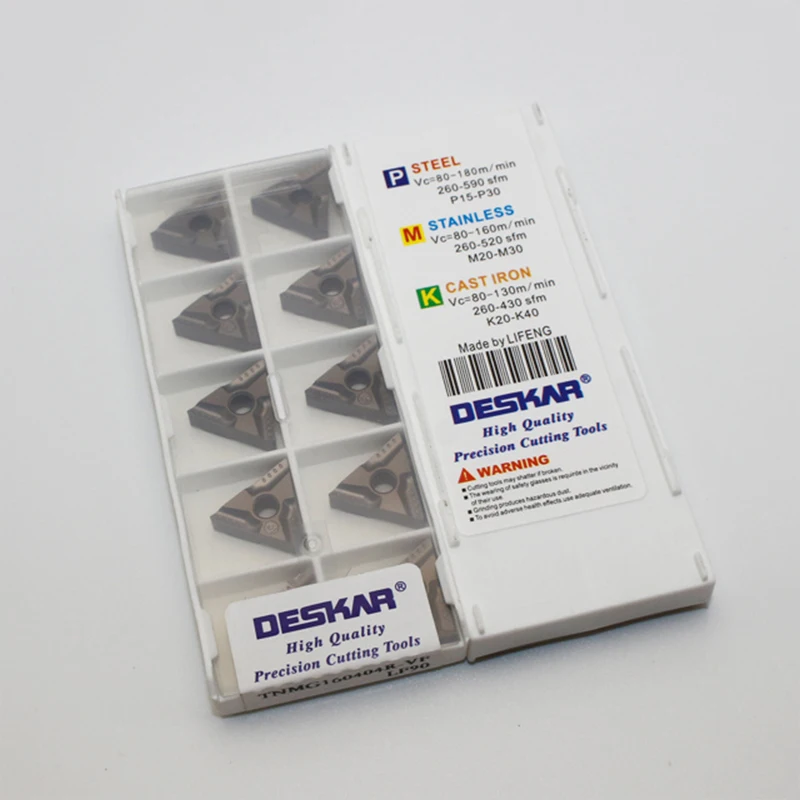DESKAR CNC Lathe Carbide Inserts Cermet blade Turning Tools Machining TNMG160404R 160404L 160408R-VF LF90 High finish