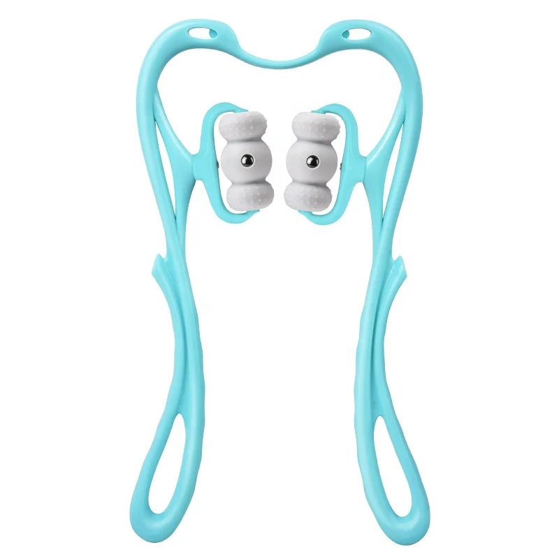 Custom LOGO Manual 6 Ball Neck Massager Roller Cervical Pain Relief Relax Handheld Dual Pressure Point Neck Massager