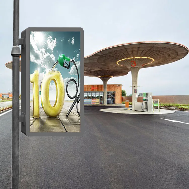 Lamp Pole Advertising Outdoor Pole Advertising with Lights Led Street Pole Advertising Billboard