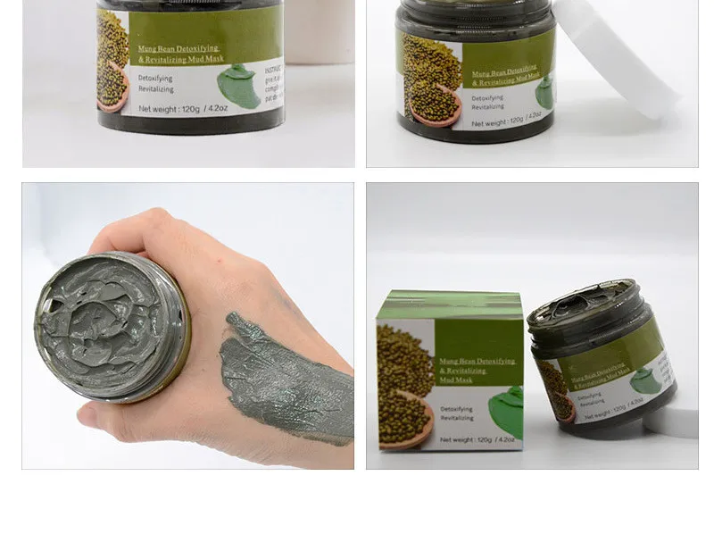 OEM Private label Whitening Mosturising Cleaning Clay Masks Natural Facial Mung Bean Detoxifying Revitalizing Mud Face Mask