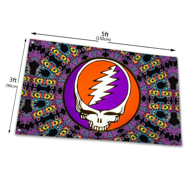 Huiyi Decoration Hanging Flags Banner Polyester 90*150cm Custom Grateful Dead Flags